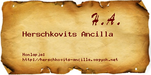 Herschkovits Ancilla névjegykártya